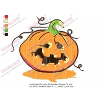Halloween Pumpkin Embroidery Design 04
